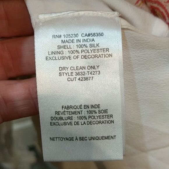 Joie Floral Print Top Large 100% Silk (A7) - Picture 5 of 6